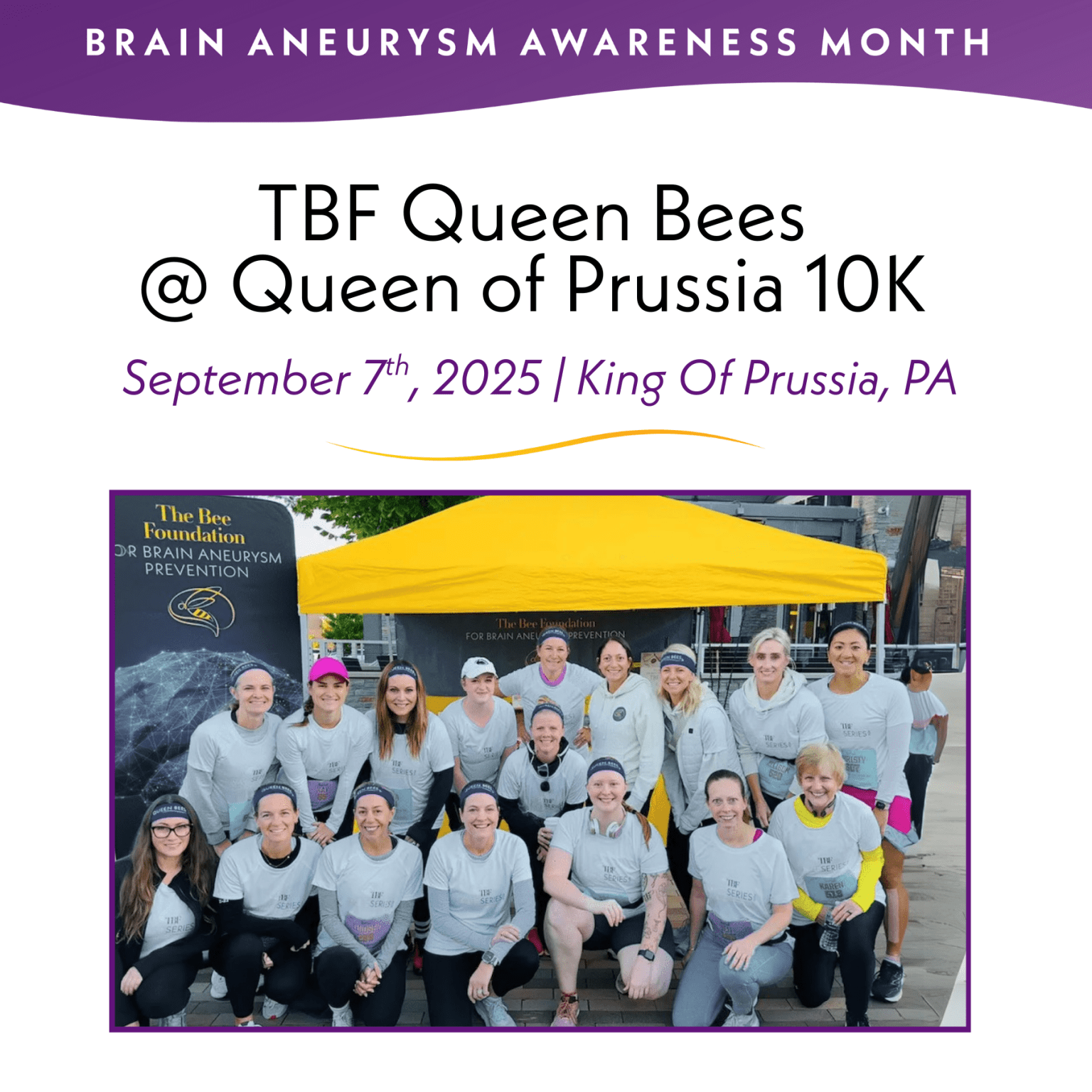 2025 Brain Aneurysm Awareness Month - The Bee Foundation